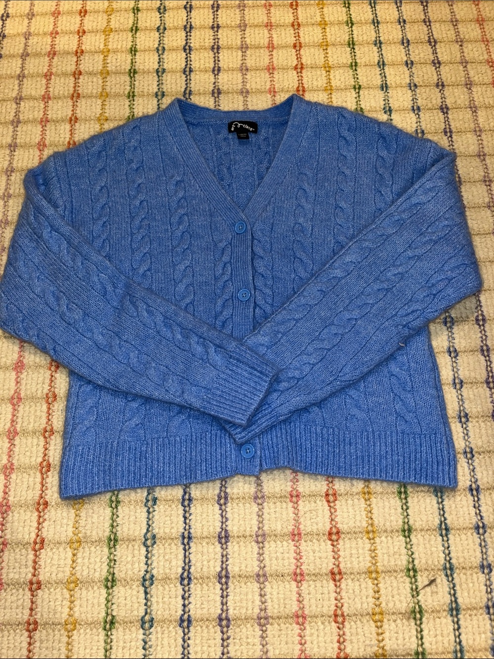 art class Blue Cable Knit V-Neck Cardigan